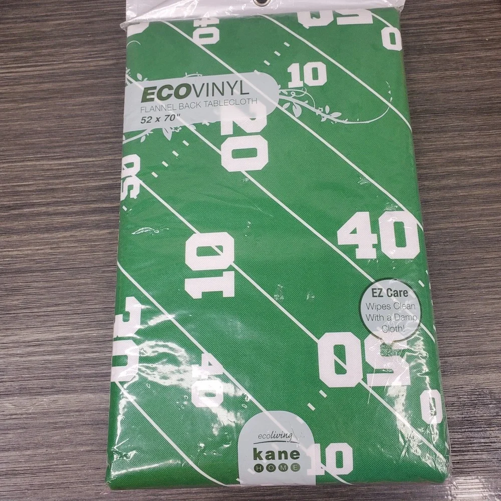 Football Field Tablecloth ECO Vinyl w/ Flannel Back 52